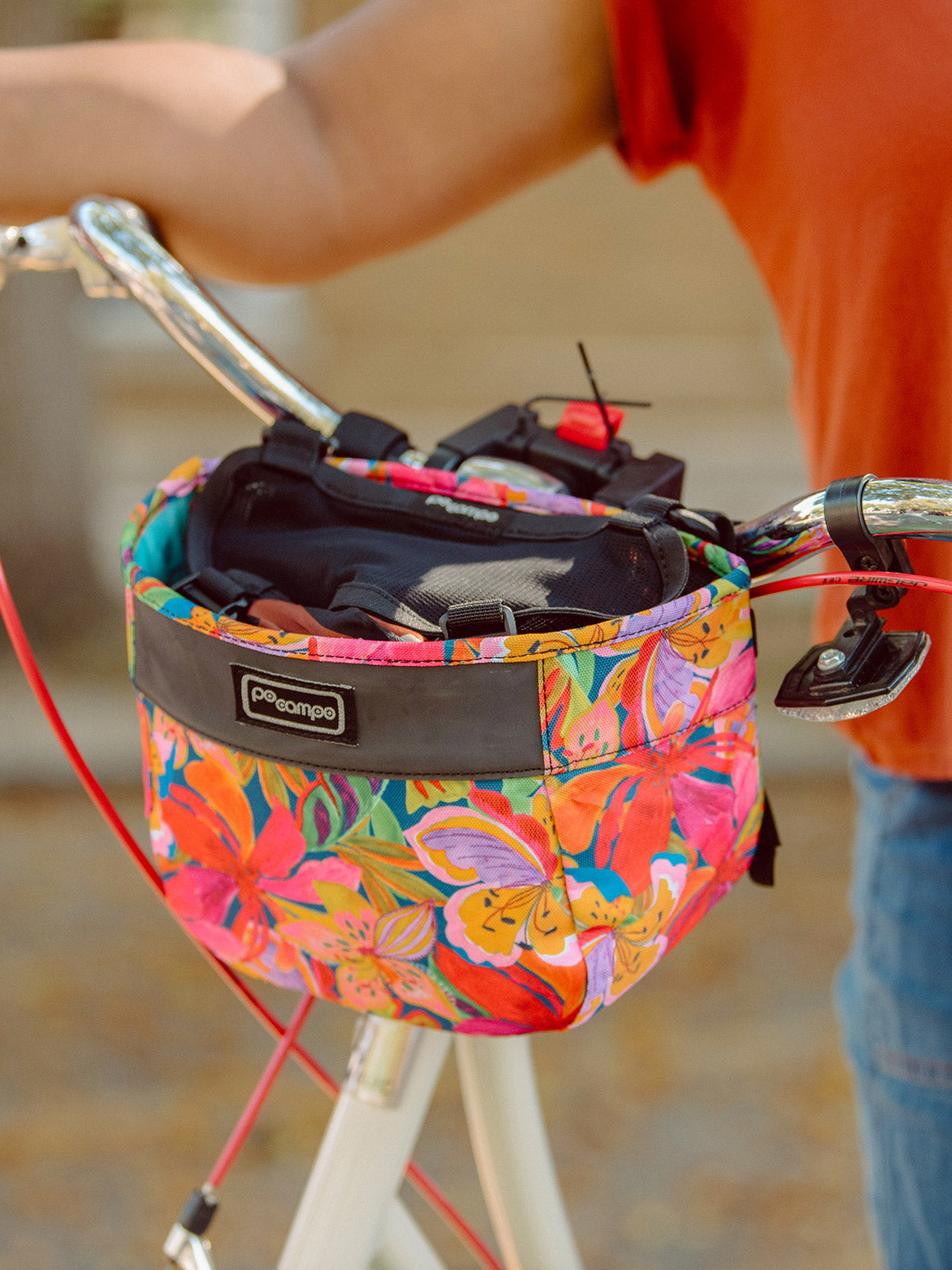 Po Campo Crescent Bike Handlebar Bag in color || Tropical Nights