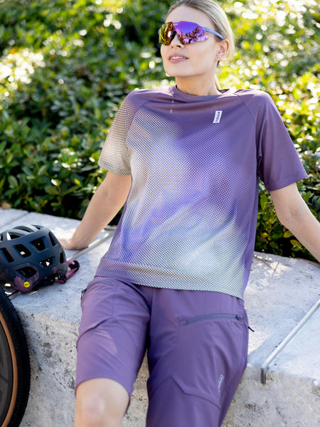 Maloja Oshaka Bike Tee in color || Stormy Lilac Bloom