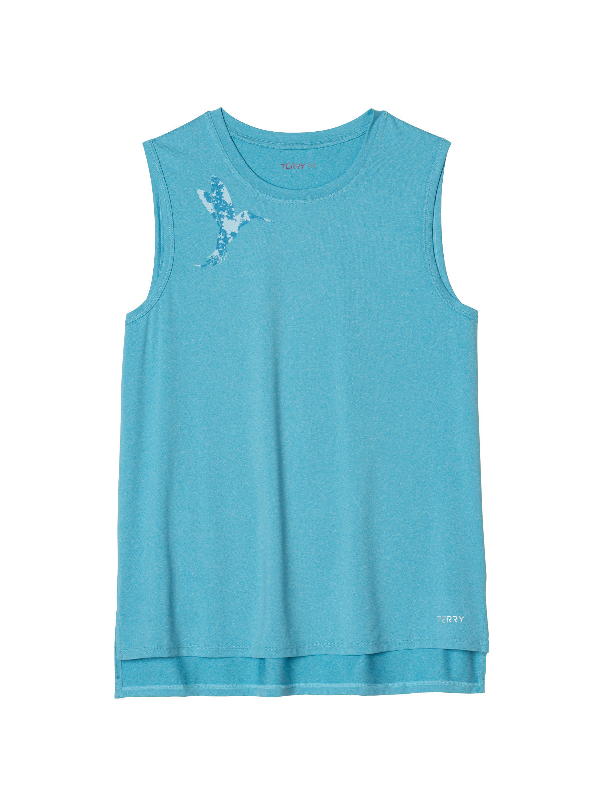 Terry Tech Tee Tank in color || Horizon Blue Hummingbird