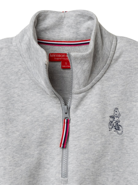 Krimson Klover Holly Zip Pullover in color || Heather Gray