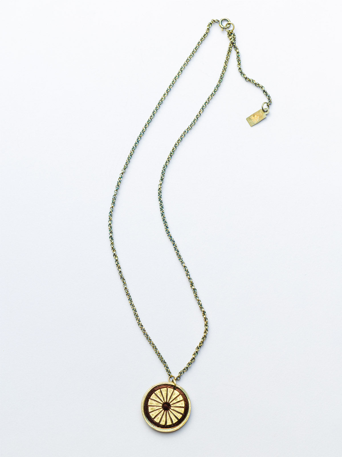 Jennifer Kahn Designs Wheel Pendant and Chain in Silver Colorway