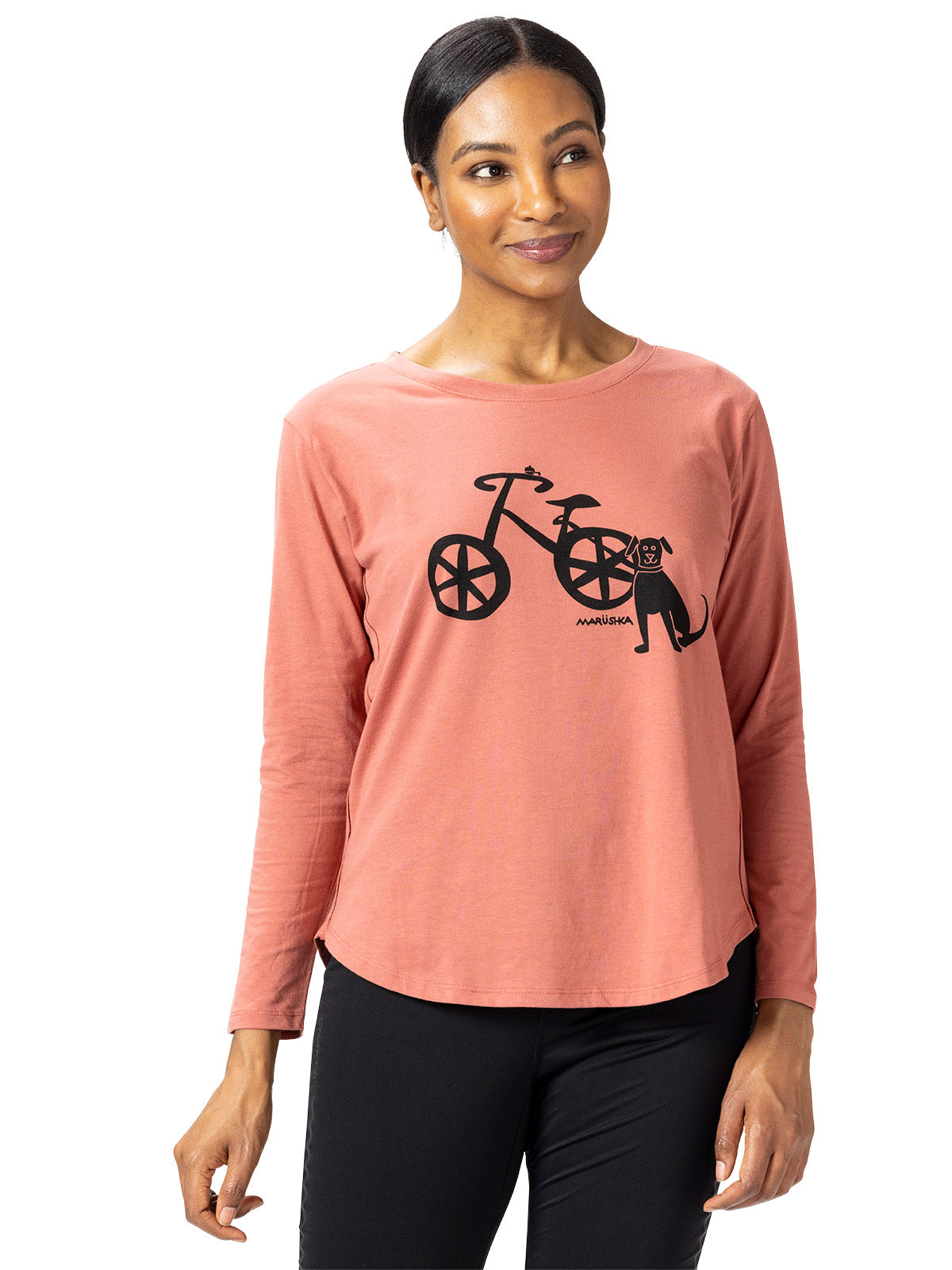 Marushka Hi Lo Bike Graphic Tee in color || Dusty Rose Buddy