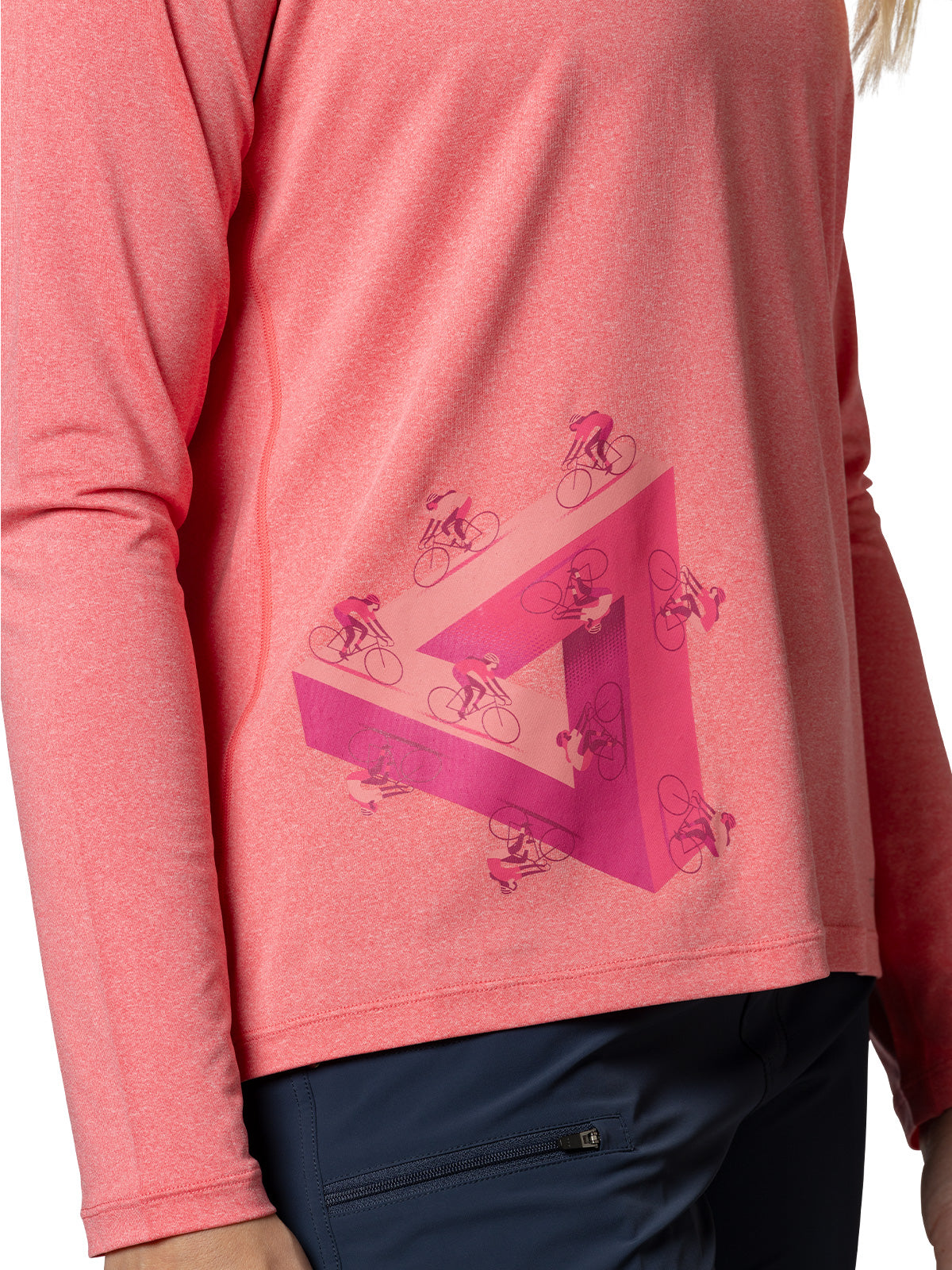 Terry Tech Tee Flow Long Sleeve in color || Calypso Coral Impossible Triangle