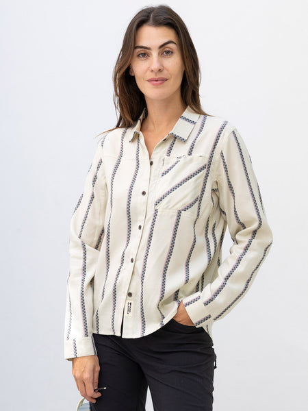 Mons Royale AT Merino LS Top in color || Bone Stripe