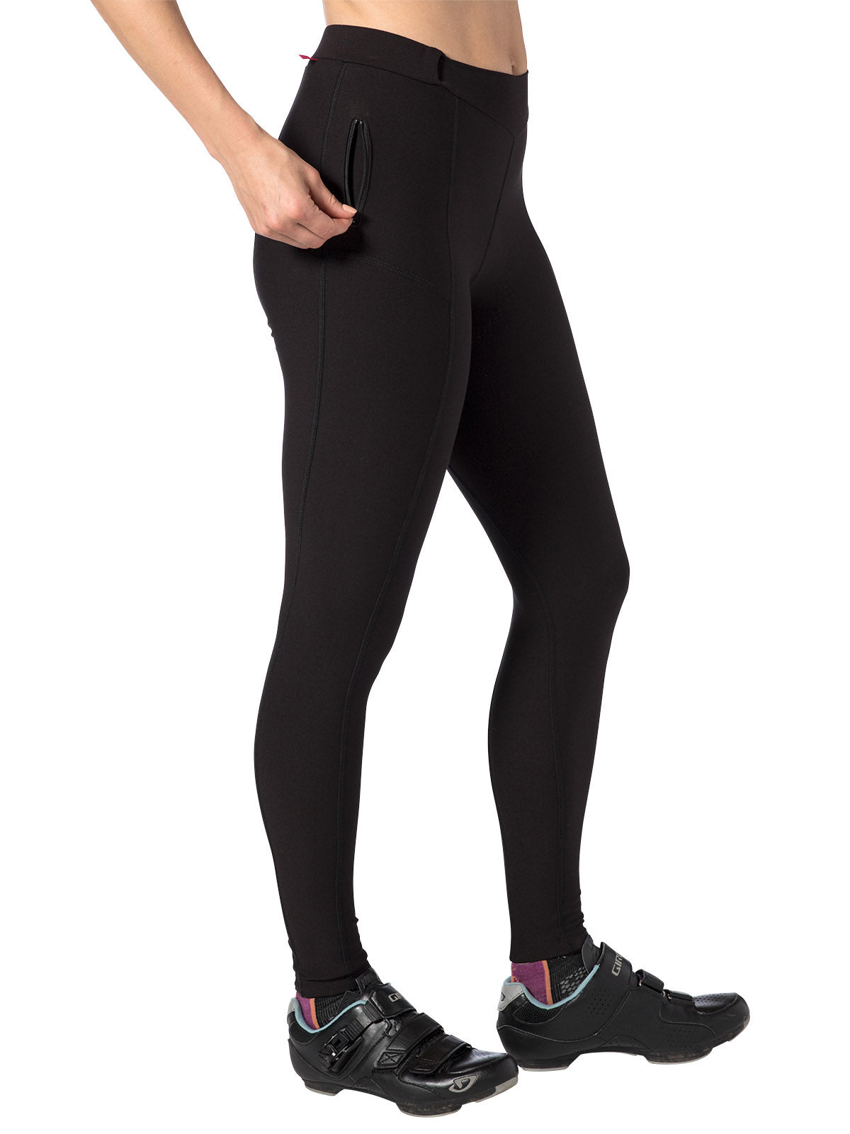 Terry Coolweather Bike Tight Petite Length in color || Black