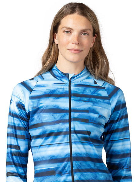 Terry Thermal Full Zip Bike Jersey in color || Blur