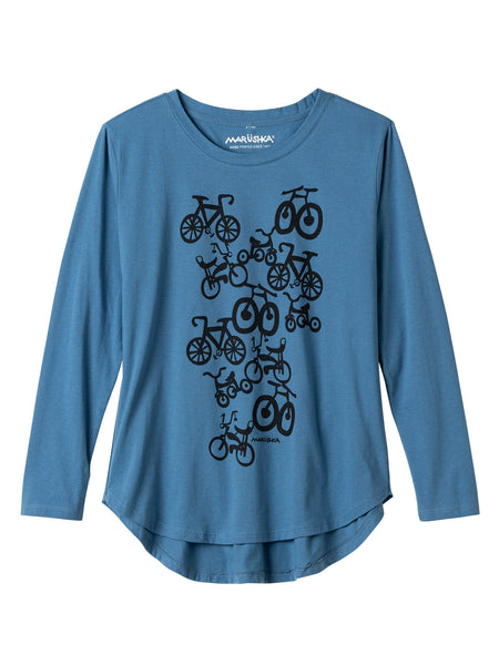 Marushka Hi Lo Bike Graphic Tee in color || Indigo Bike of Ages