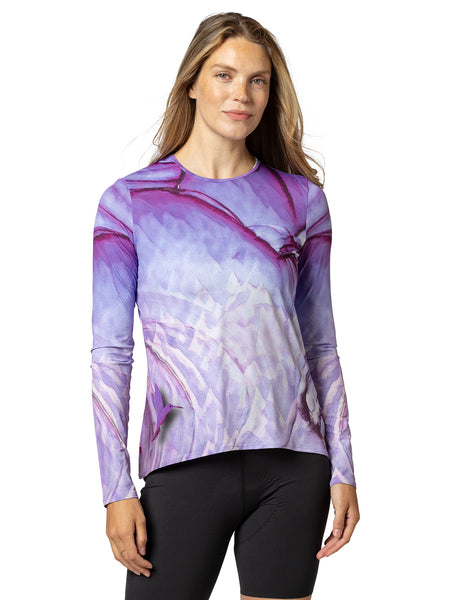 Terry Soleil Flow Long Sleeve Bike Top in color || Hummingbird Plum