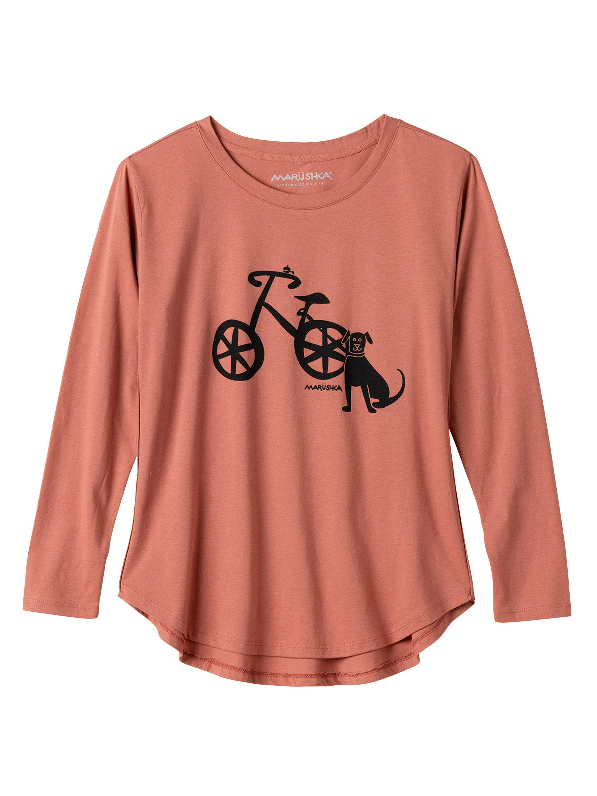 Marushka Hi Lo Bike Graphic Tee in Dusty Rose Buddy Colorway