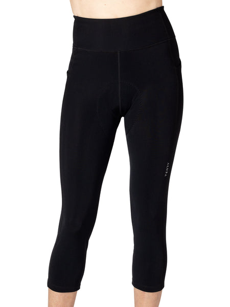 Terry Thermal Hi-Rise Bike Capri in color || Black