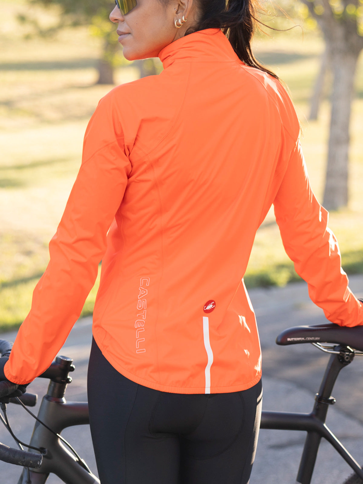 Castelli Emergency 3 Bike Rain Jacket in color || Brilliant Orange