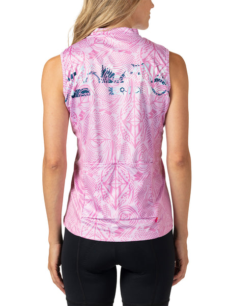 Terry Breakaway Mesh Sleeveless Bike Jersey Plus in color || Pedal Through Pink
