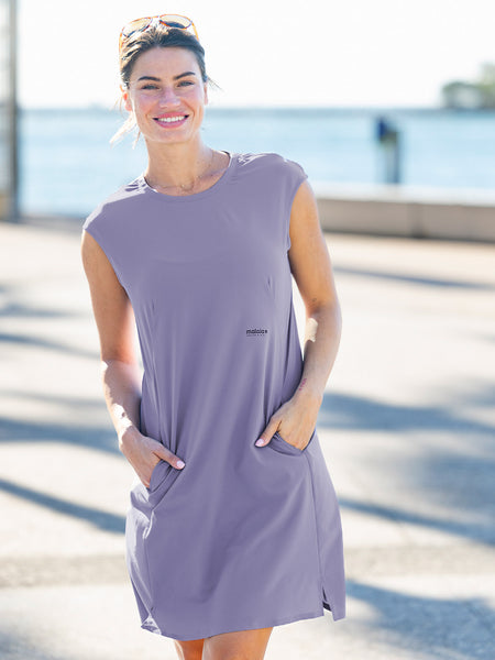 Maloja Zimnitz Adventure Dress in color || smoky purple