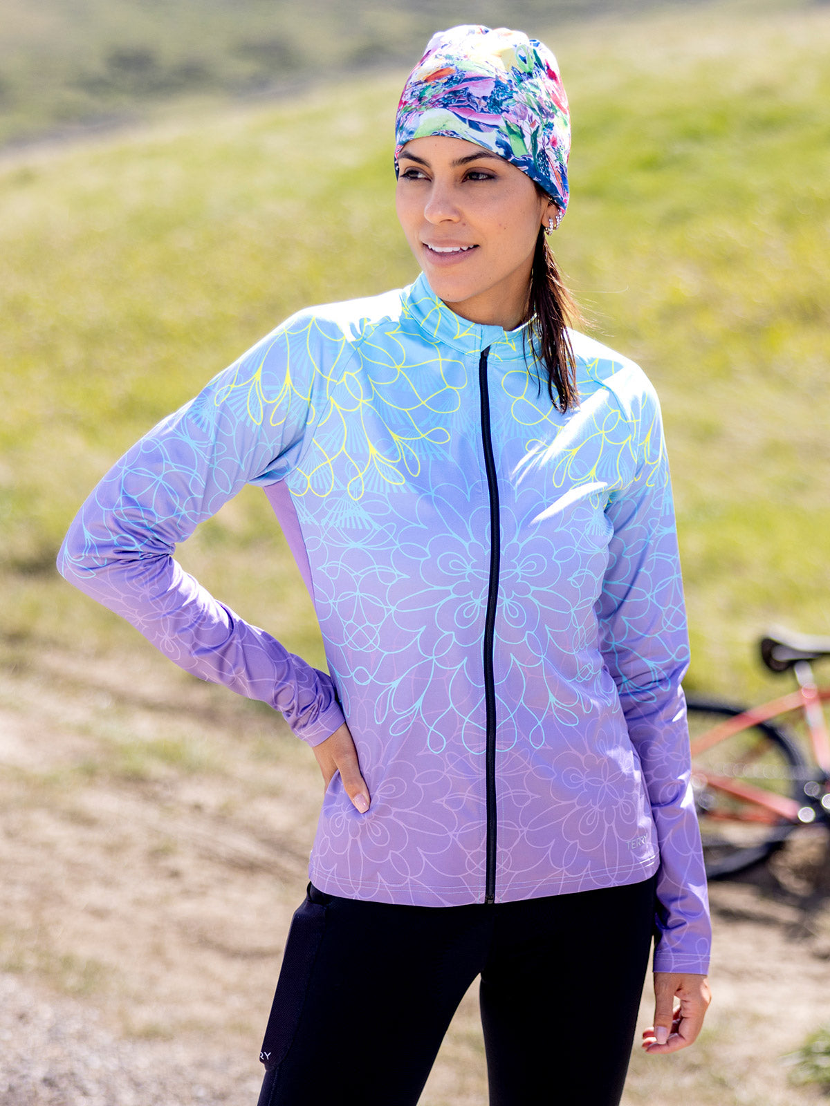 Terry Thermal Full Zip Bike Jersey in color || Perennial