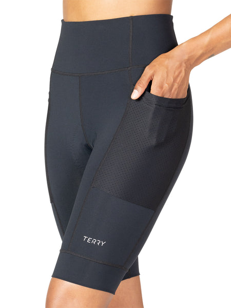 Terry Hi Rise Holster Bike Short in color || Black