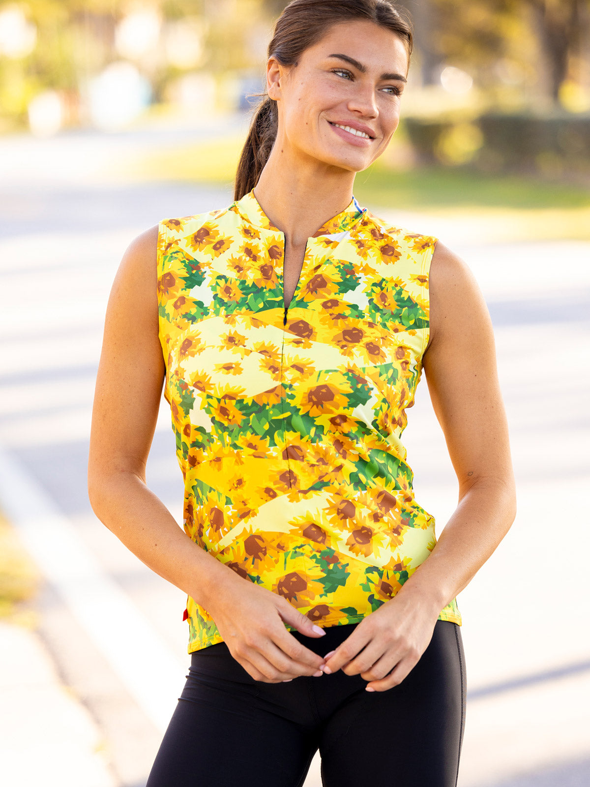 Terry Soleil Sleeveless Bike Jersey in Tournesol Colorway