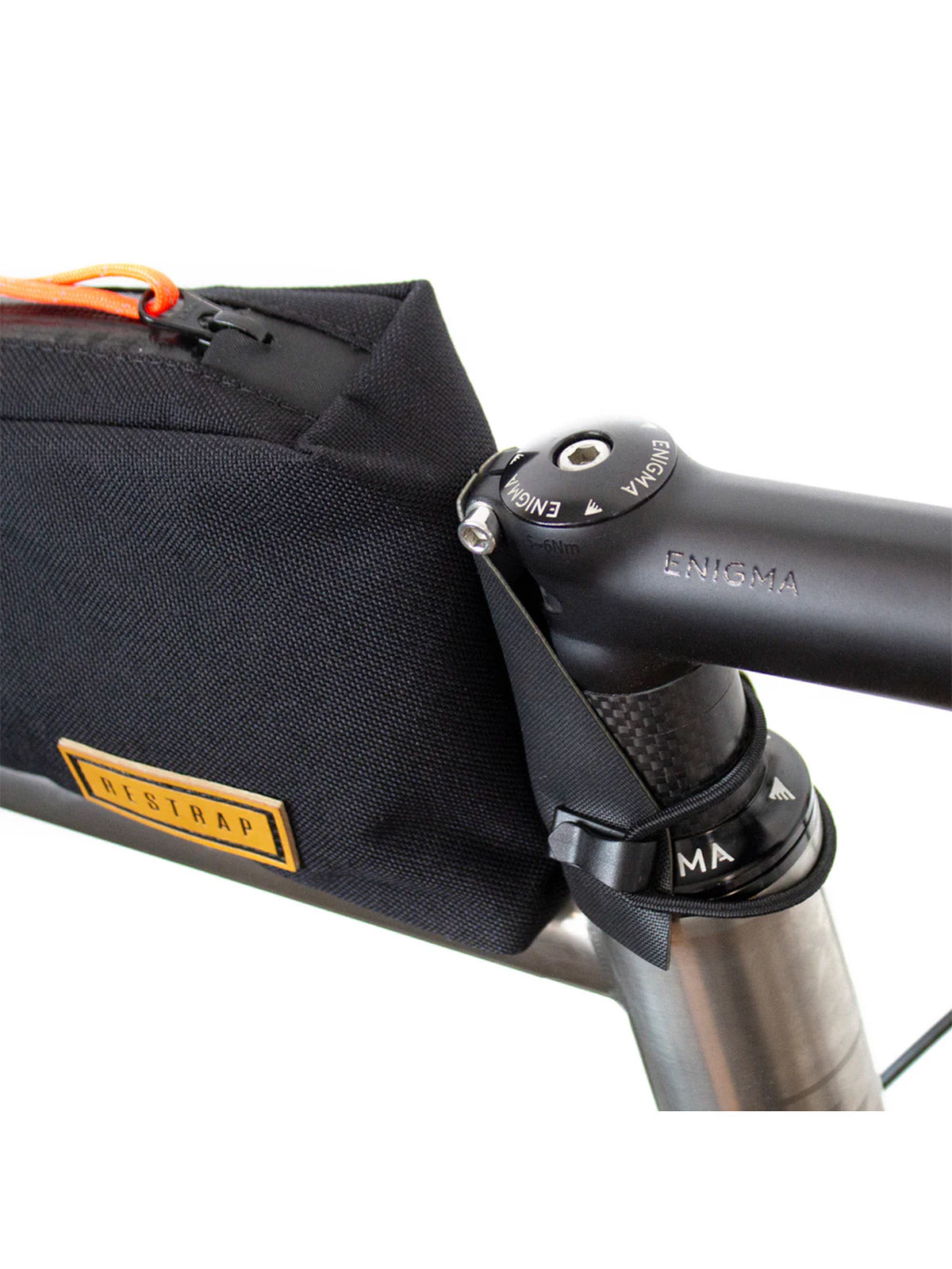 ReStrap Bolt-On Top Tube Cycling Bag in Black Colorway