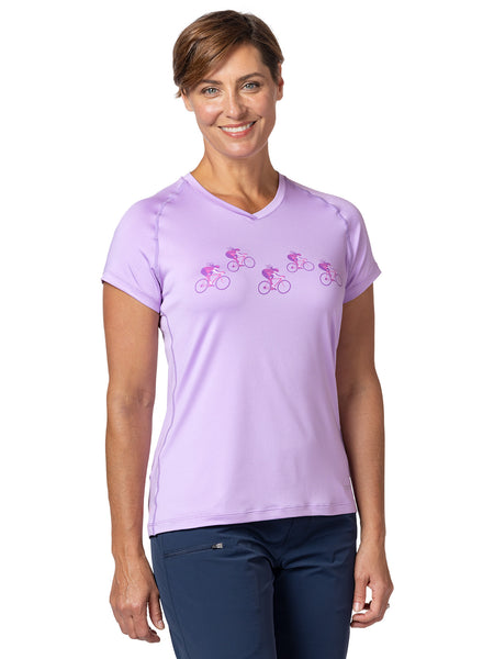 Terry Tech V Short Sleeve Bike Tee in color || Lavendula T-Girl Trip
