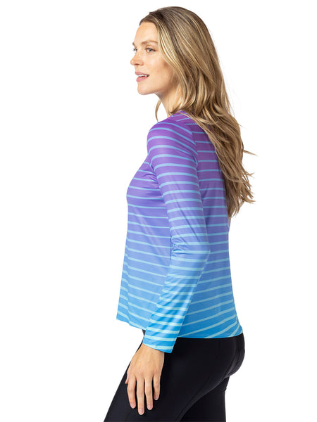 Terry Soleil Free Flow Long Sleeve Top in color || Diagonal Fade