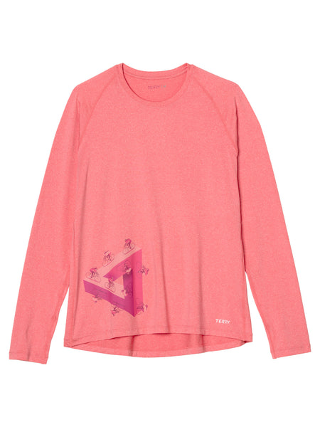 Terry Tech Tee Flow Long Sleeve in color || Calypso Coral Impossible Triangle