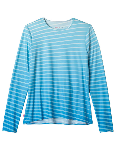 Terry Soleil Flow Long Sleeve Bike Top in color || Diagonal | Blue