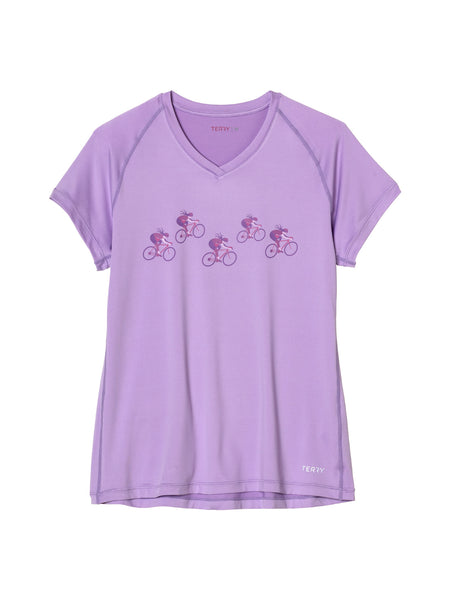 Terry Tech V Short Sleeve Bike Tee in color || Lavendula T-Girl Trip