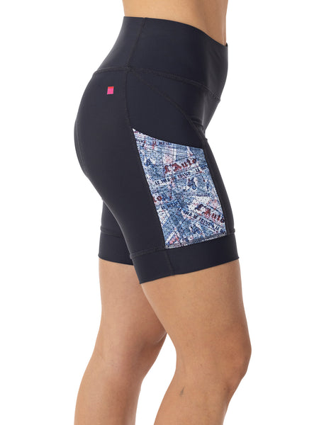 Terry Soleil Bike Short in color || Charcoal | Newsprint