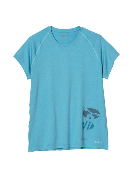 Terry Tech Tee Flow Short Sleeve in color || Horizon Blue Trident Cycle