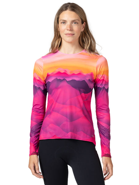 Terry Soleil Long Sleeve Bike Top in color || Impasto Stripe