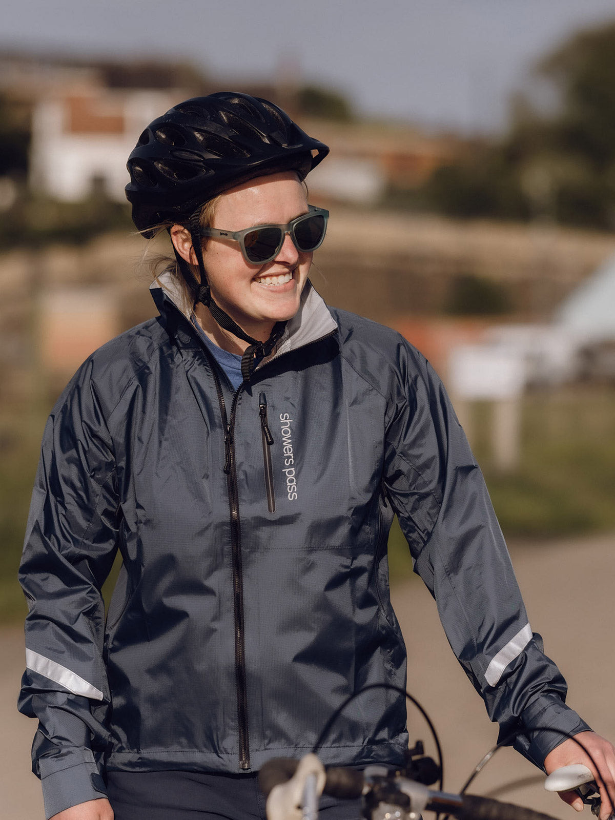 Showers Pass Century CC Bike Jacket in color || Alpine Blue