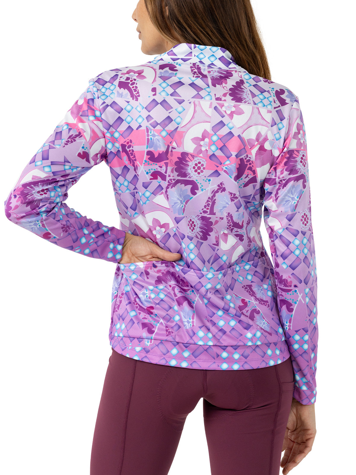 Terry Sunblocker Bike Jersey Plus in color || Lavender Mosaic