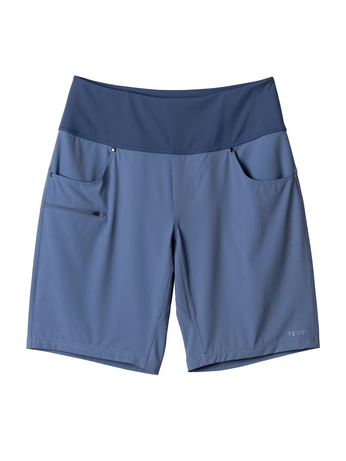 Terry Vista Unpadded Bike Short in color || Bluestone
