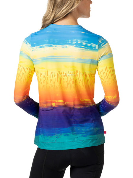 Terry Soleil Flow Long Sleeve Bike Top in color || Sunrise