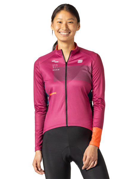 Sportful Breakout Supergiara Thermal Bike Jersey in color || Raspberry Violet