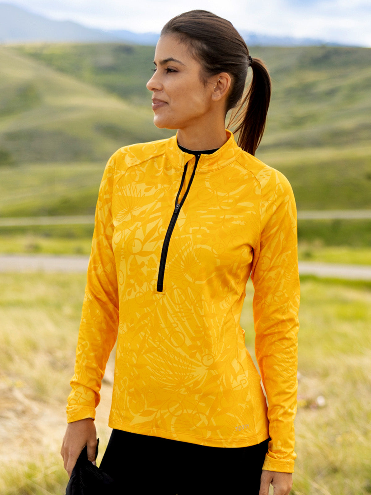 Terry Thermal Bike Jersey in color || Palmetto Gold