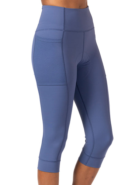 Terry Hi Rise Holster Bike Capri in color || Indigo