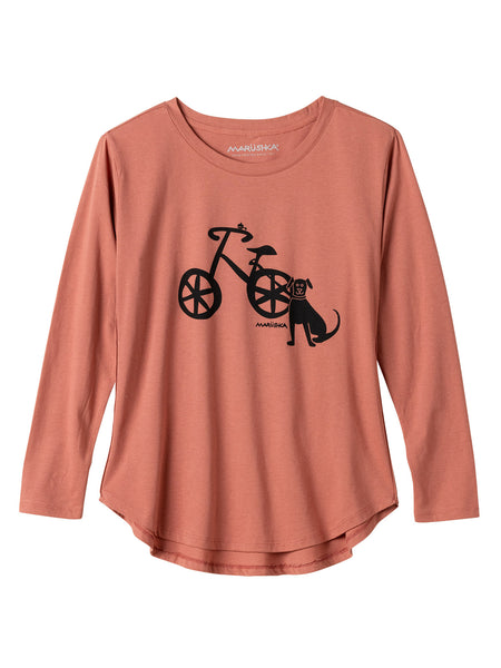 Marushka Hi Lo Bike Graphic Tee in color || Dusty Rose Buddy