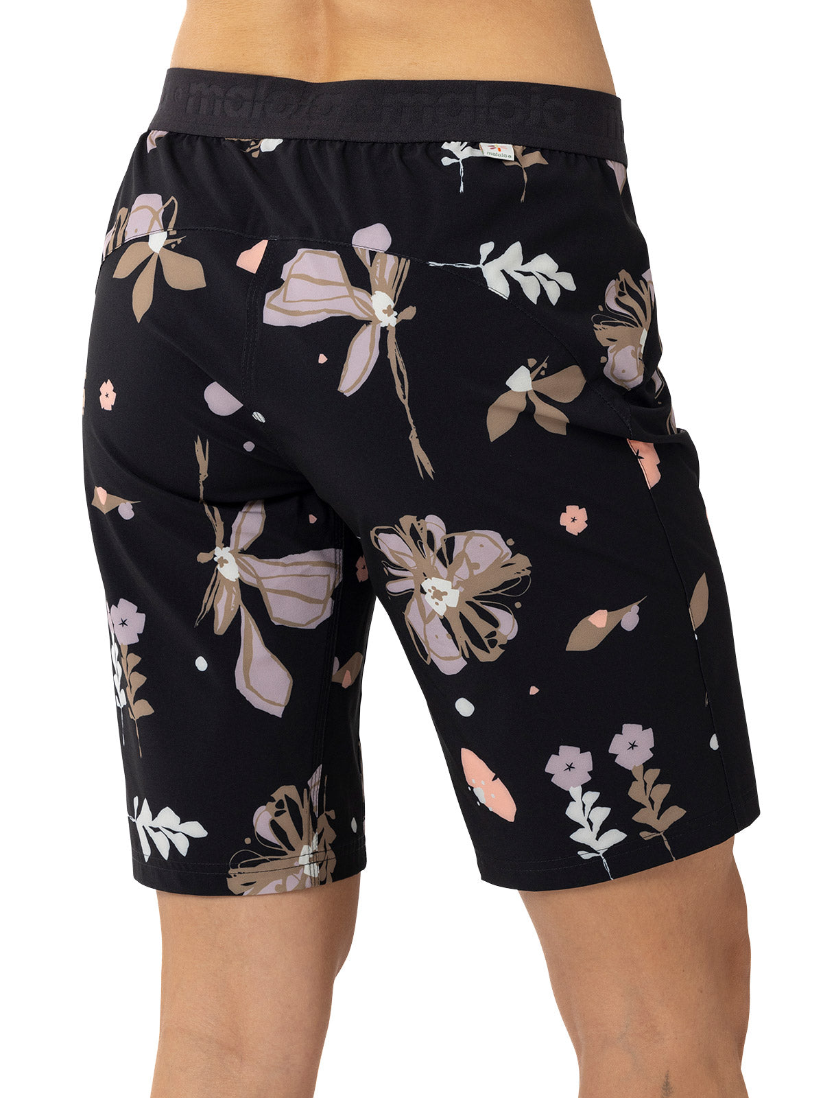 Maloja Anemona Bike Short in Deep Black Flora Colorway