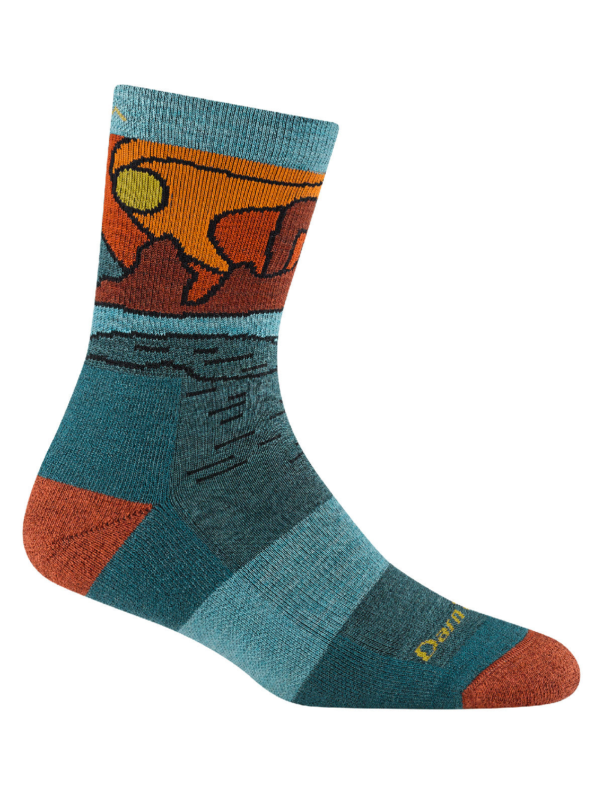 Darn Tough Celeste Micro Crew Midweight Bike Sock in color || Teal