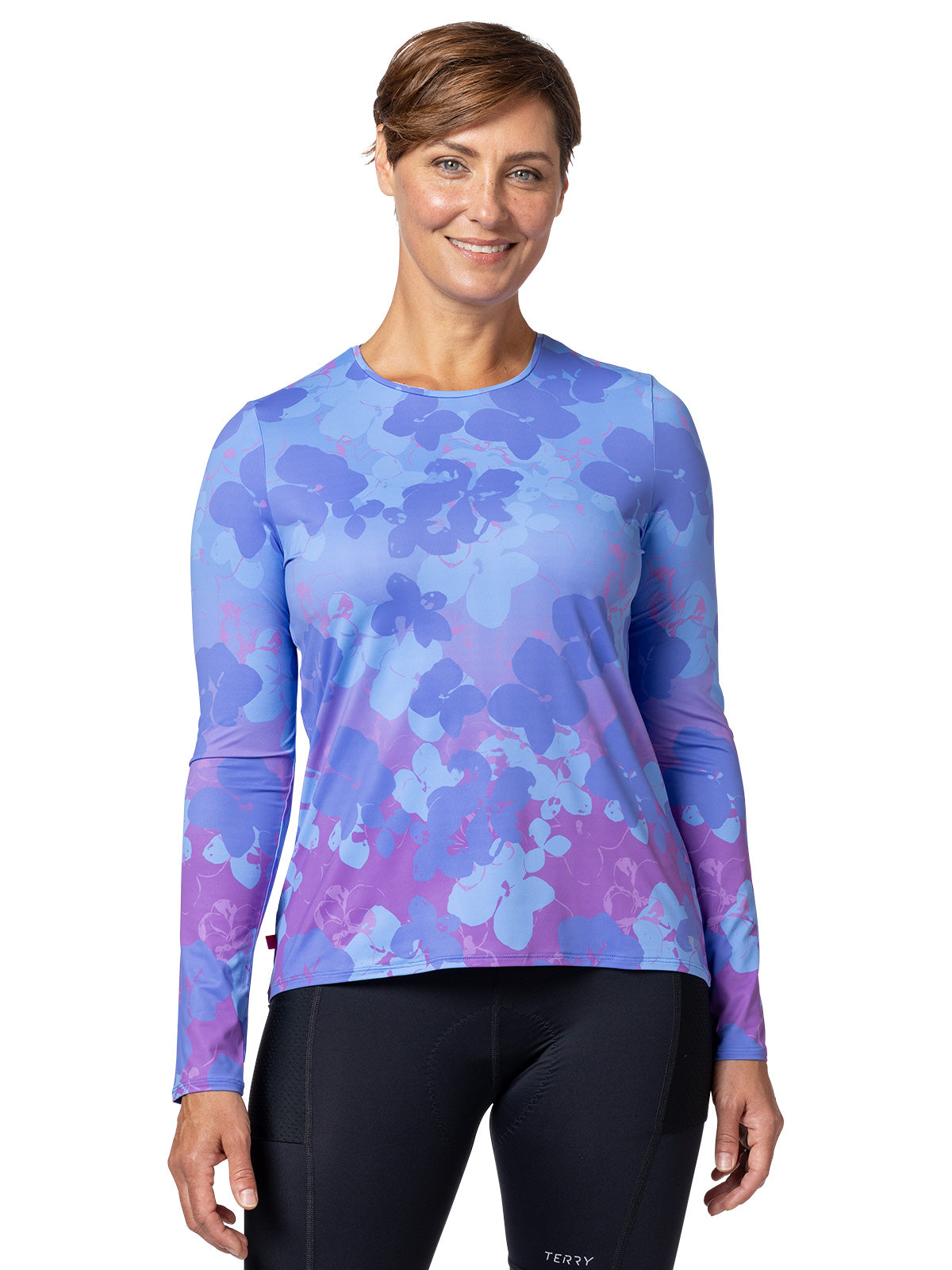 Terry Soleil Free Flow Long Sleeve Multi Sport Top in color || Lavender Shimmer
