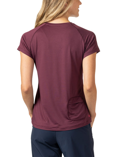 Terry Tech V Short Sleeve Bike Top in color || Wine | Lost & Found