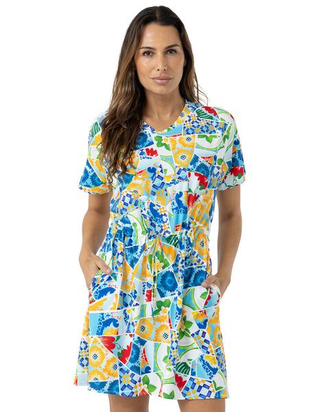 Terry Soleil Sun Dress in color || Multi Mosaic