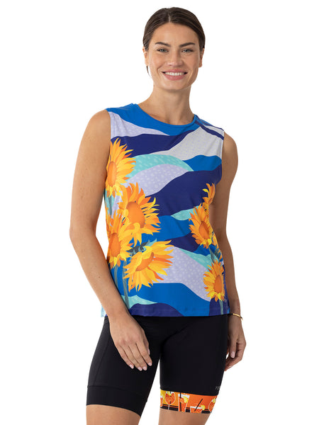 Terry Soleil Split Tank in color || Sunflower Collage