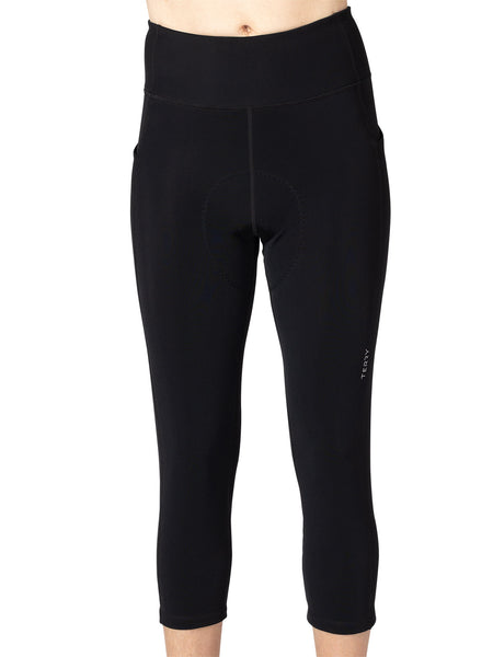 Terry Thermal Hi-Rise Bike Capri in color || Black
