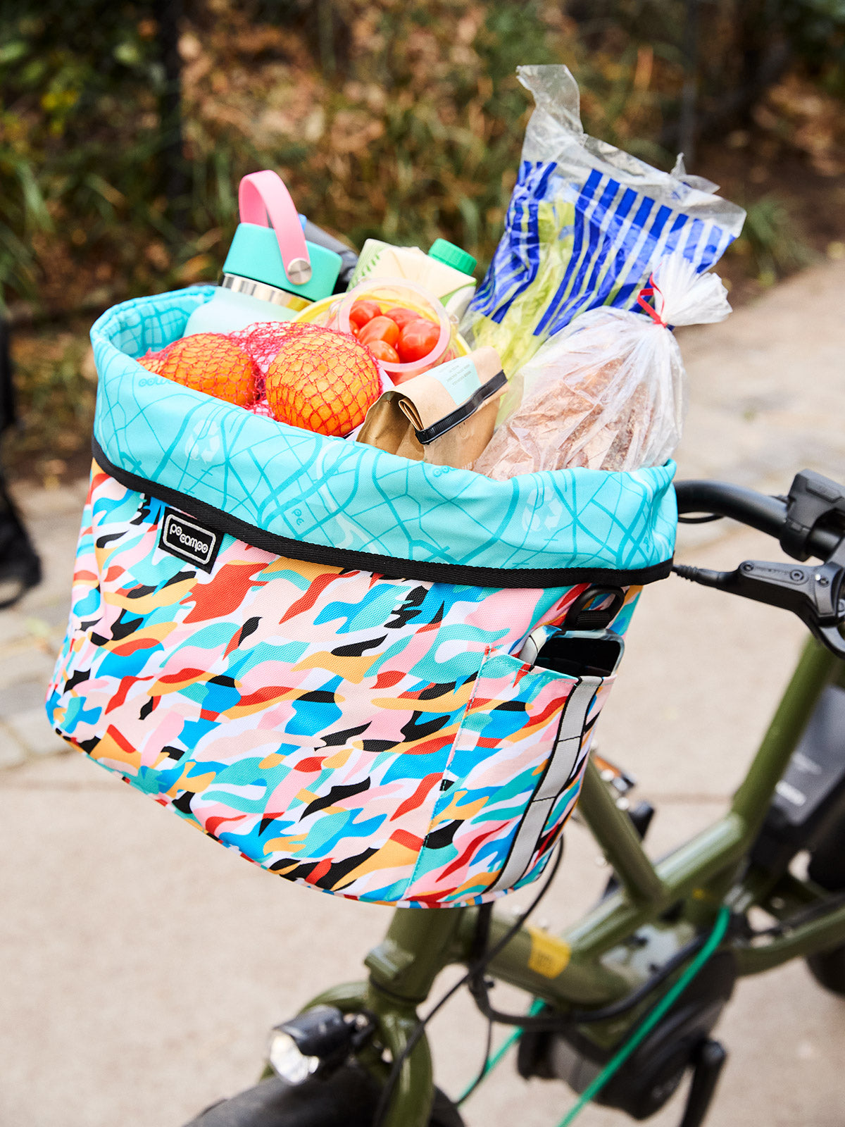 Po Campo BIG Bike Basket in color || Waves