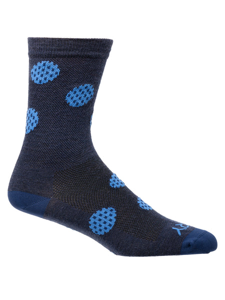 Terry Wool Cyclosox in color || Navy Dots