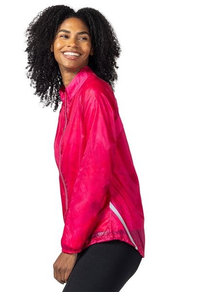 Terry Mistral Packable Bike Jacket in color || Framboise