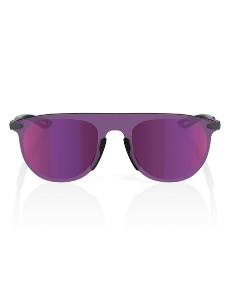 100% Legere Coil Sunglasses in color || Matte Gunmetal |Purple Mirror