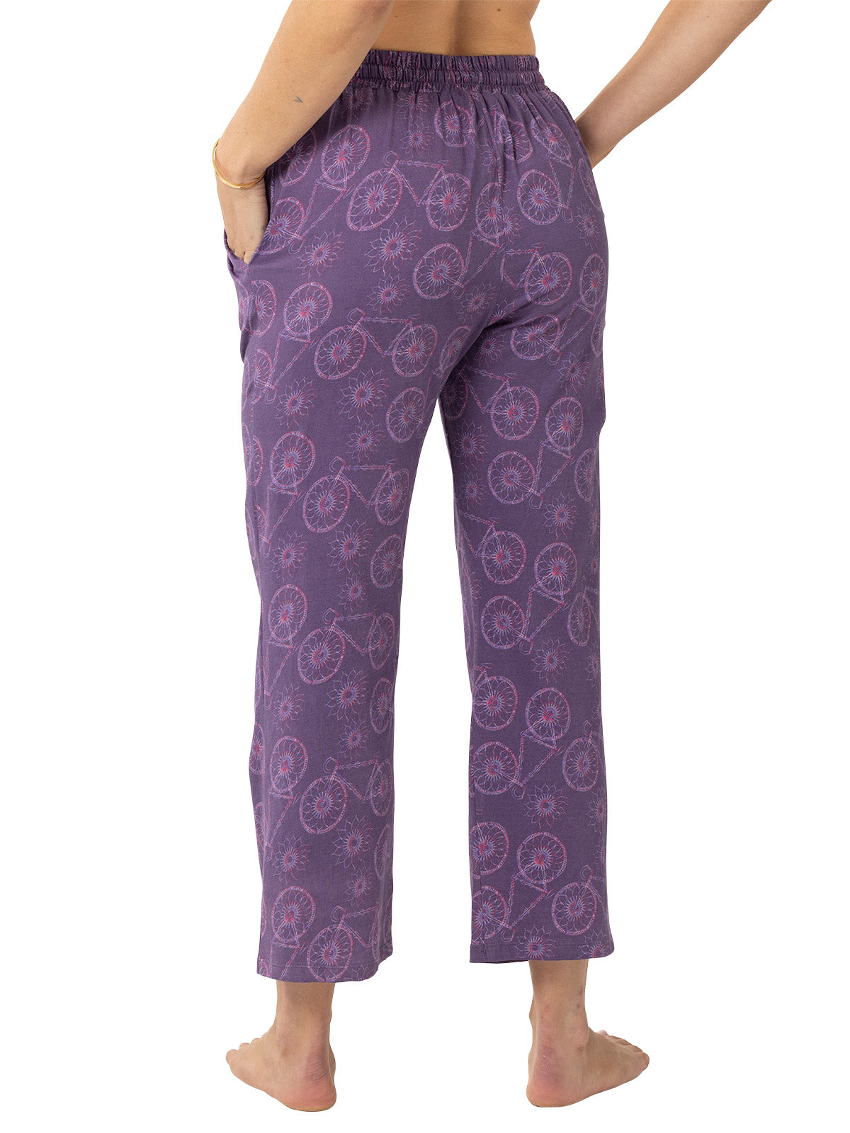 Benares PJ Crop Pant in Plum Colorway