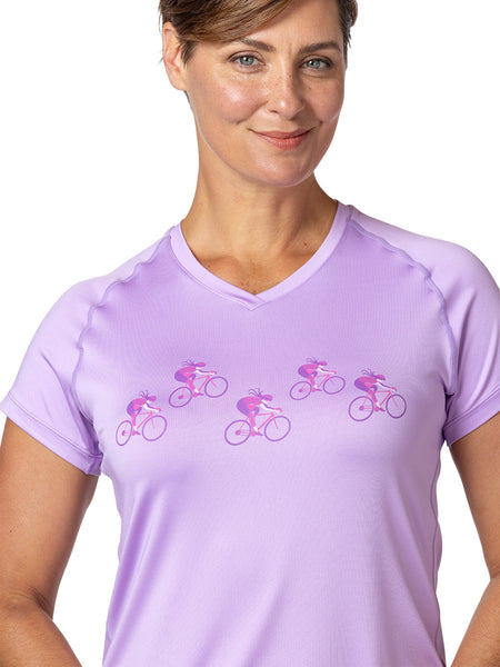Terry Tech V Short Sleeve Bike Tee in color || Lavendula T-Girl Trip